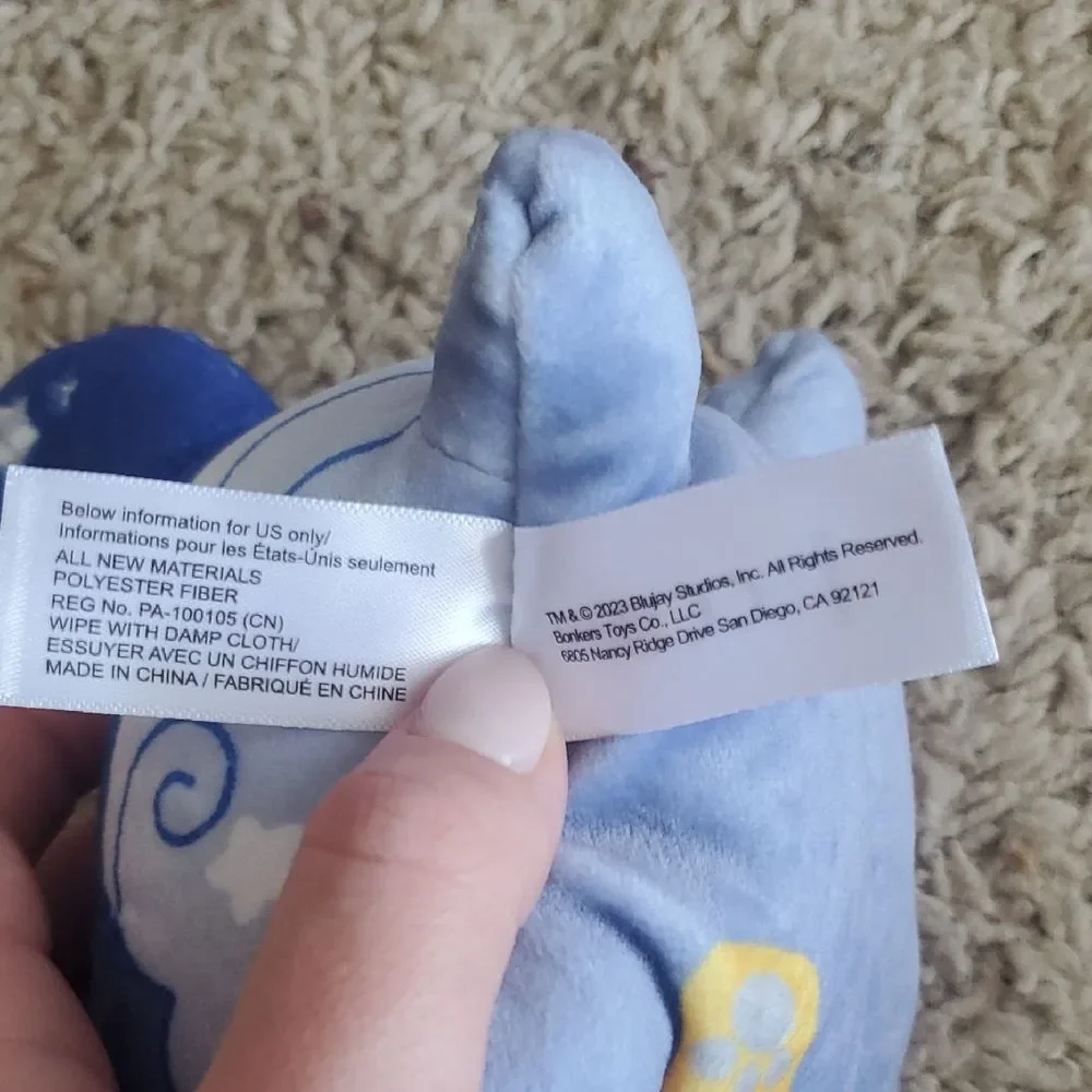 AMPHMAU Blue and White Plush Fish Toy